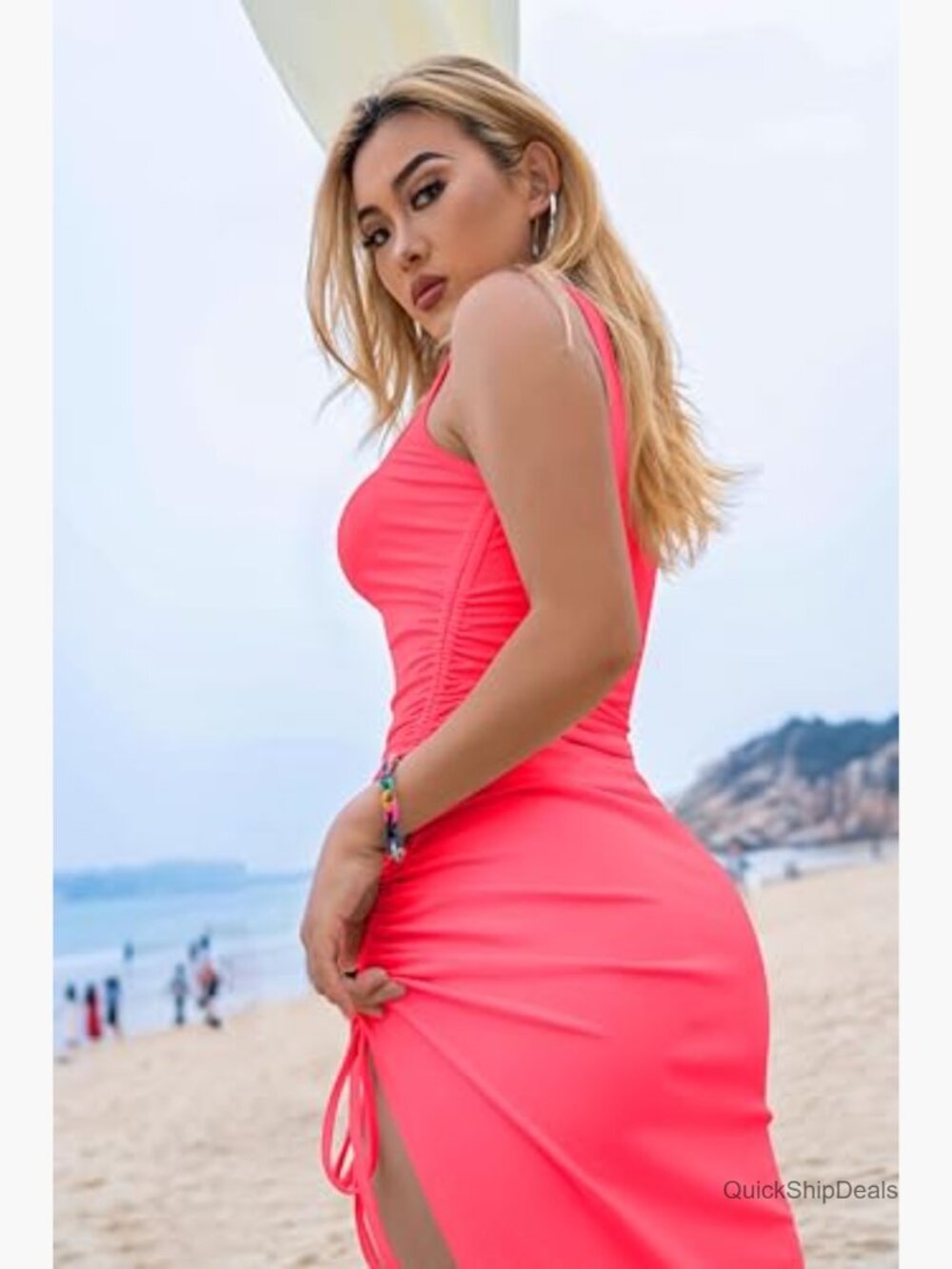 Sleeveless Side Split Bodycon Midi Tank Dress - Picture 3 of 7